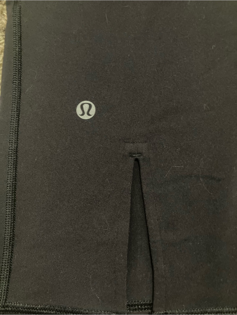 lululemon athletica Black Leggings with Purple Striped Waistband